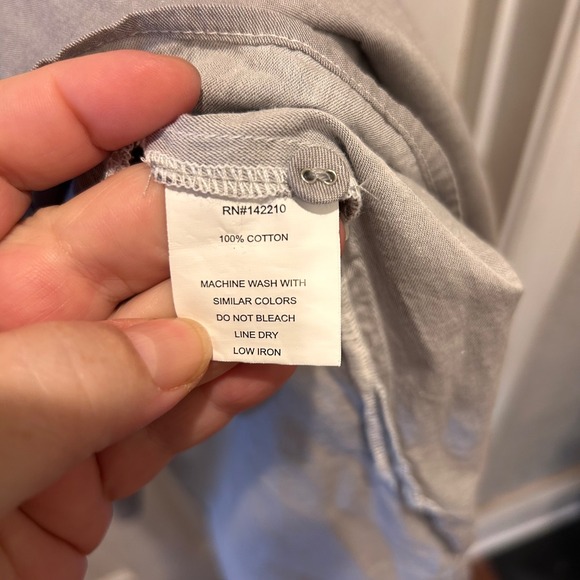 NWT Mer Sea Essential Shirt Dress Womens L/XL Gray Cotton Blend Collared Pockets - Picture 10 of 10